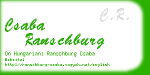 csaba ranschburg business card